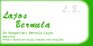 lajos bernula business card